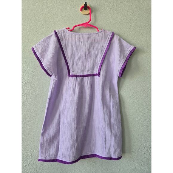 J.Crew Crewcuts Girls XS (4-5) Lilac Gauze Dress w/ Fringe Trim NWT Summer Cute - Picture 3 of 7